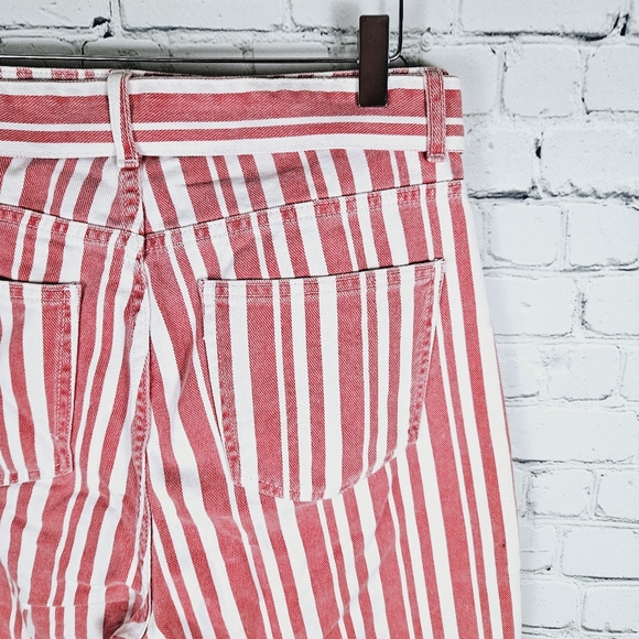 BDG URBAN OUTFITTERS | striped high rise belted wide leg cropped jeans - Picture 4 of 8